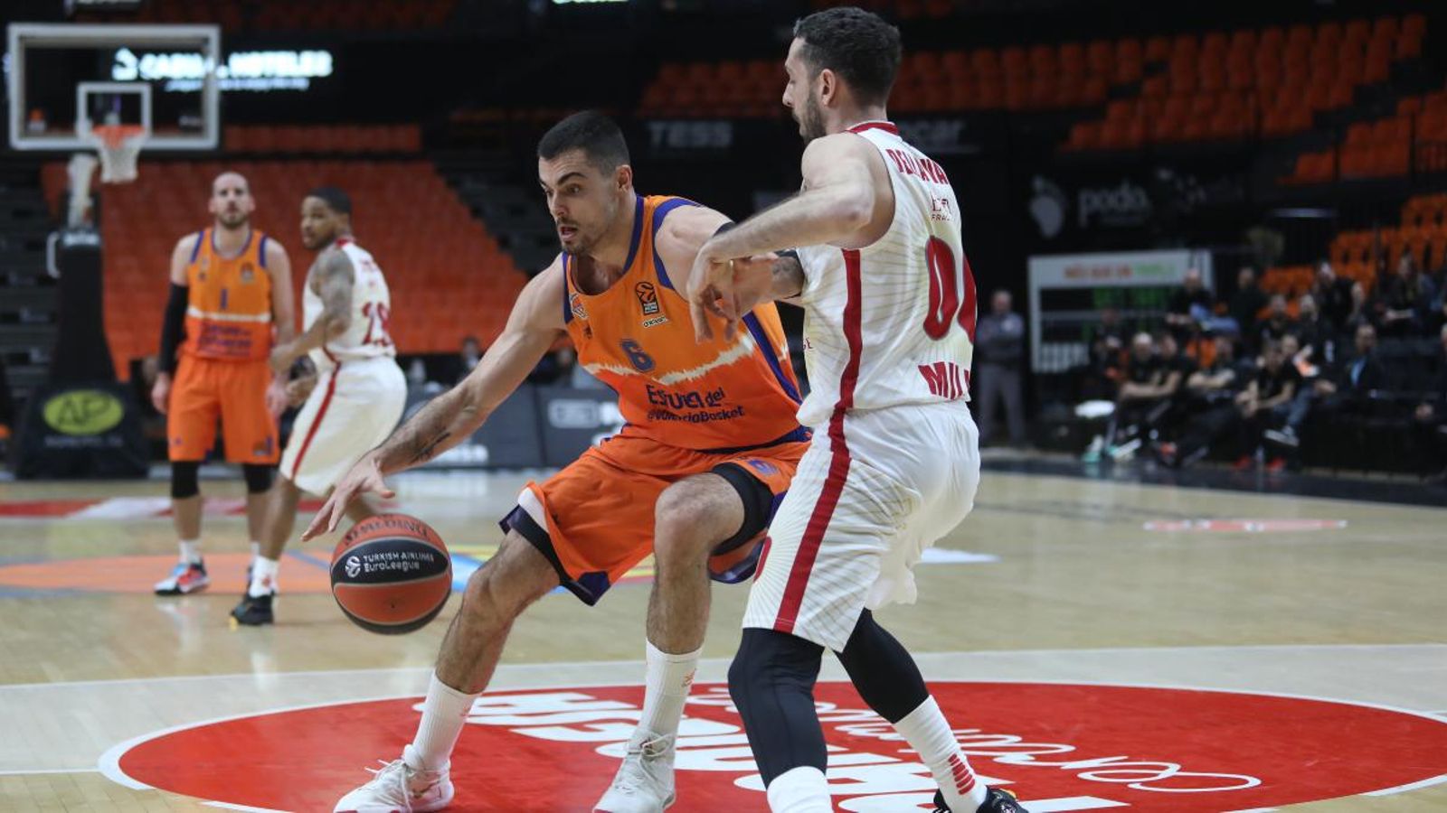 Últim enfrontament del València Bàsquet en Eurolliga, a porta tancada contra l’Olimpia de Milà.