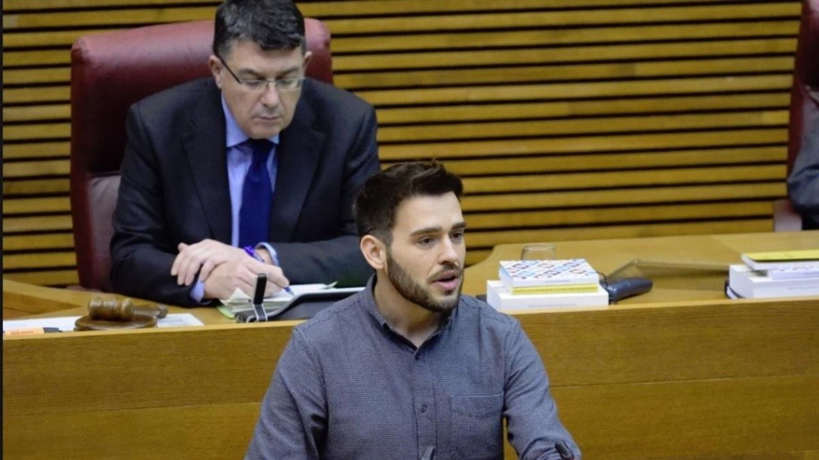 Fran Ferri (en primer pla) i Enric Morera