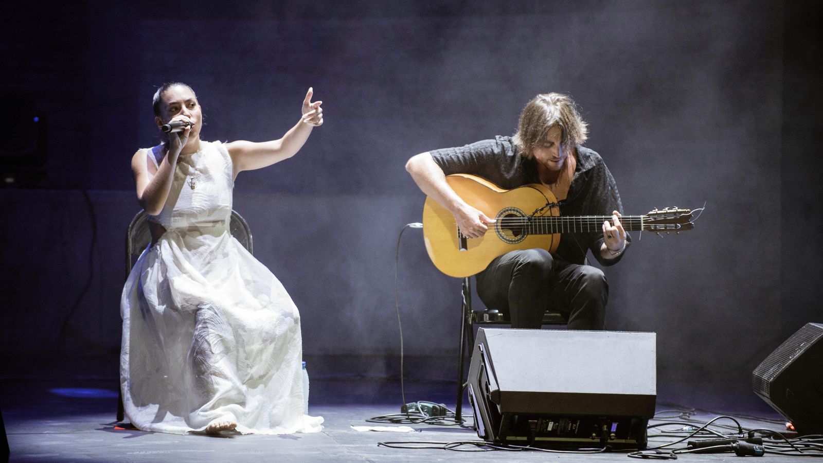 Sandra Monfort, en un assaig al teatre romà de Sagunt
