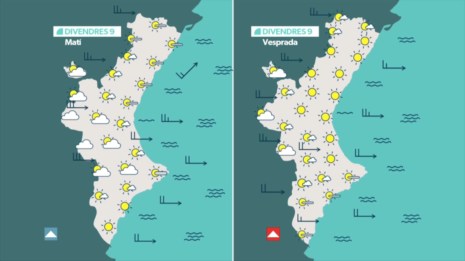 La previsió d'este divendres 9 de gener