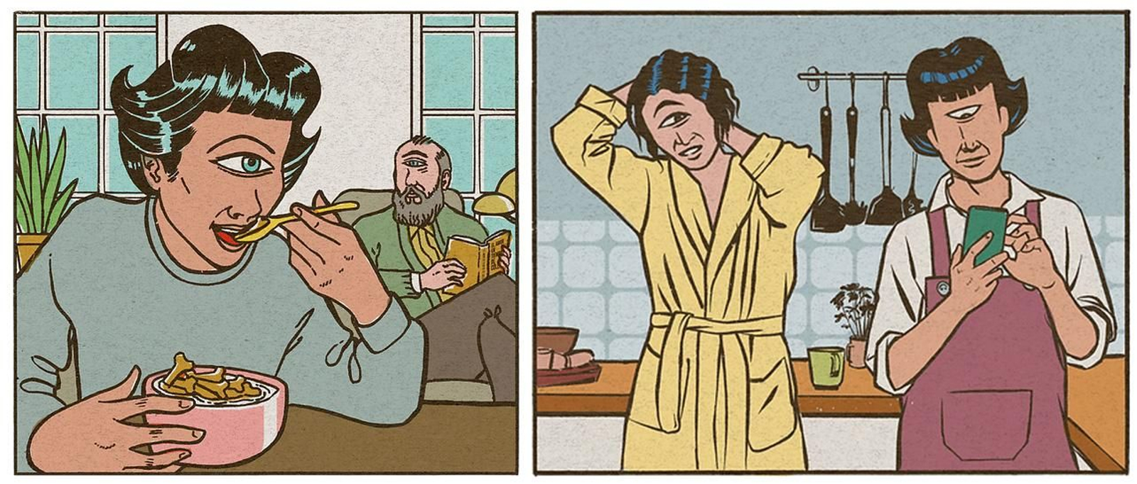 Vinyetes del disc-llibre 'Amor en tiempos de Twindergram'