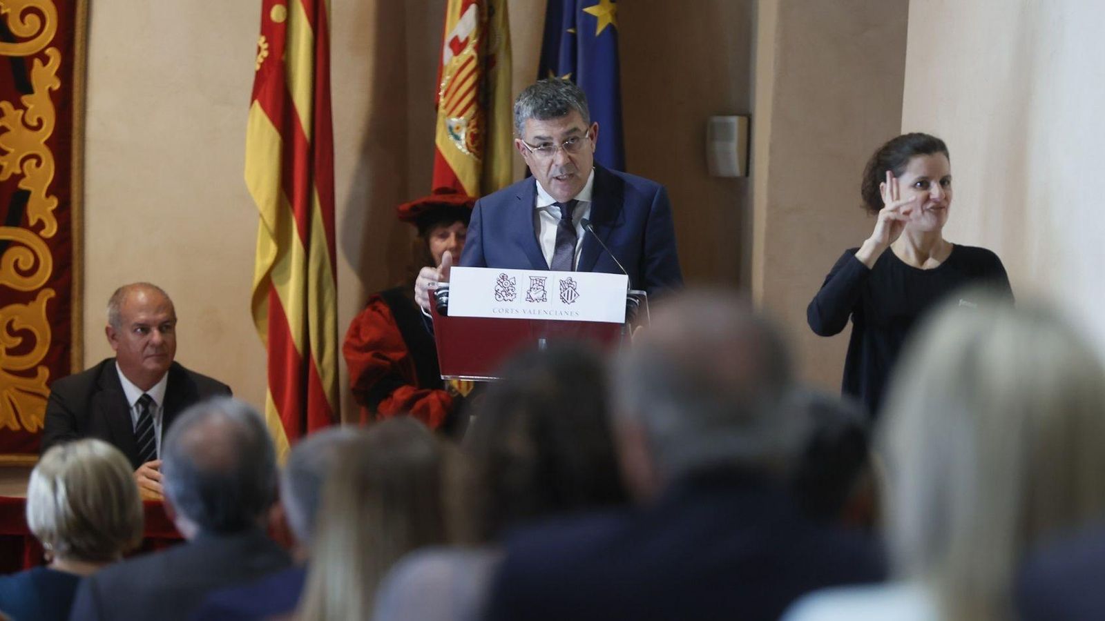 Morera, durant el discurs institucional amb motiu del 25 d'abril, Dia de les Corts Morera, durant el discurs institucional amb motiu del 25 d'Abril, Dia de les Corts