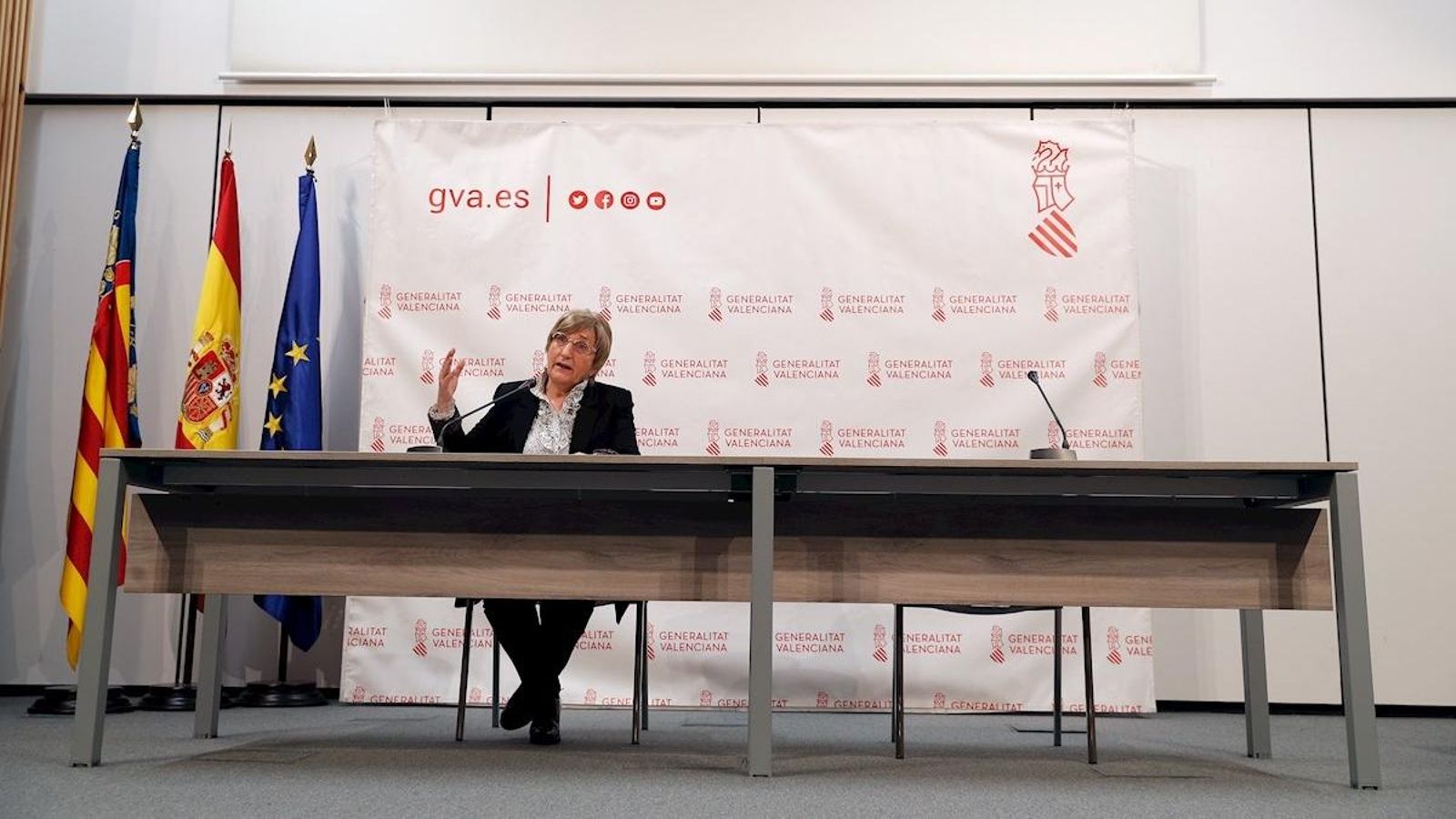 La consellera de Sanitat Universal i Salut Pública Ana Barceló en roda de premsa aquest dimarts