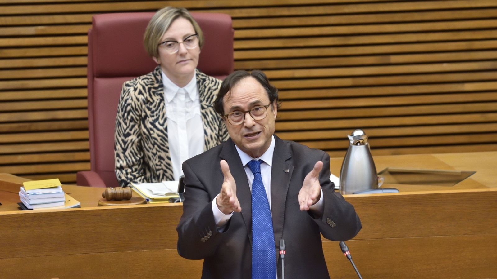 El conseller Vicent Soler, aquest matí durant la seua compareixença a les Corts