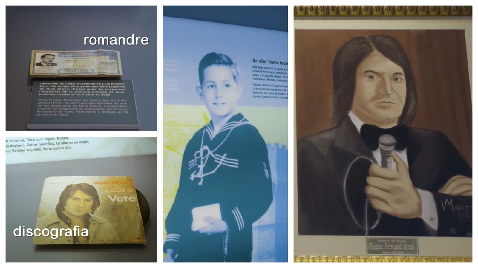 El museu alberga un nombre important d’objectes personals de l’artista cedits per la família i amics, com ara la partida de naixement, fotos de la primera comunió, el llibre de qualificacions escolars o el seu DNI
