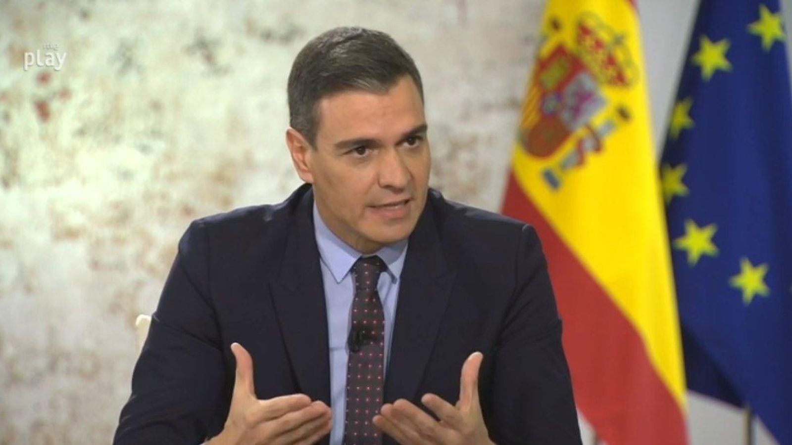 El president del govern espanyol Pedro Sánchez durant l'entrevista El president del govern espanyol Pedro Sánchez durant l'entrevista