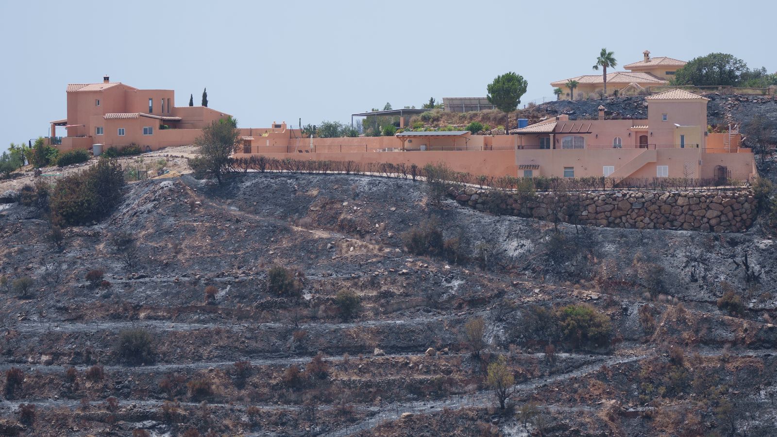 Imatge de la zona afectada pel pas de l'incendi de Los Gallardos.