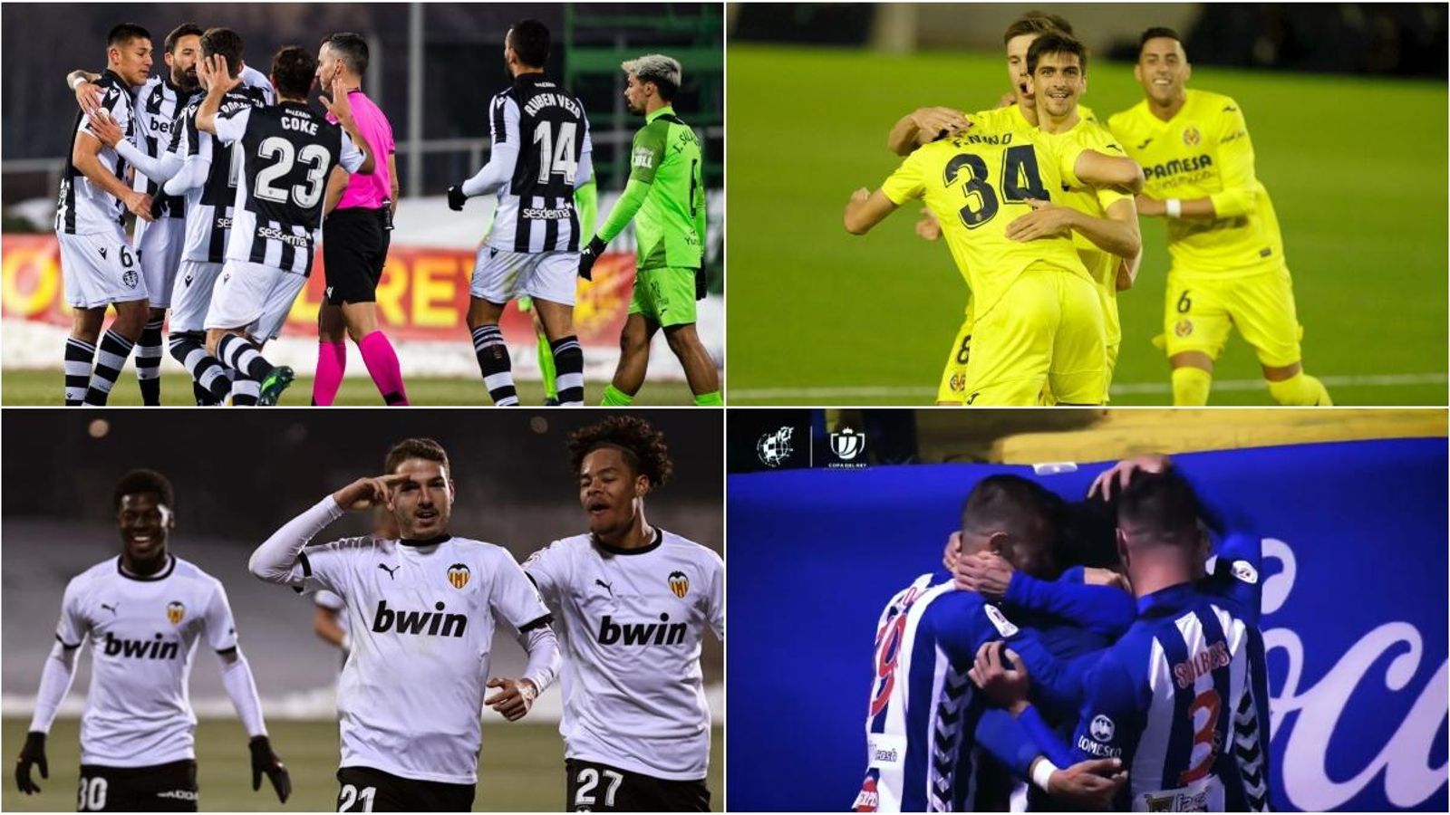 Llevant, Vila-real, València i Alcoià disputaran els huitens de final de Copa del Rei