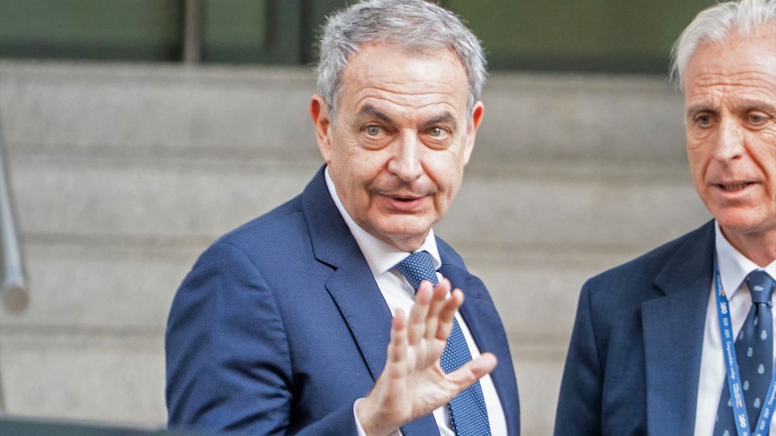 L'expresident del Govern José Luis Rodríguez Zapatero a la seua arribada a l'Audiència Nacional per a declarar davant el jutge del 'cas Plus Ultra'