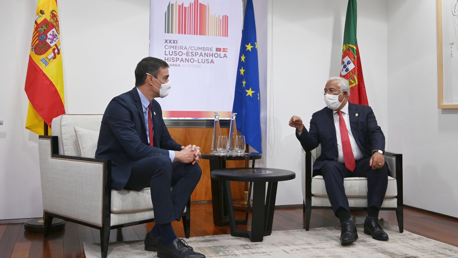 Trobada de Pedro Sánchez amb el primer ministre portugués, António Costa.