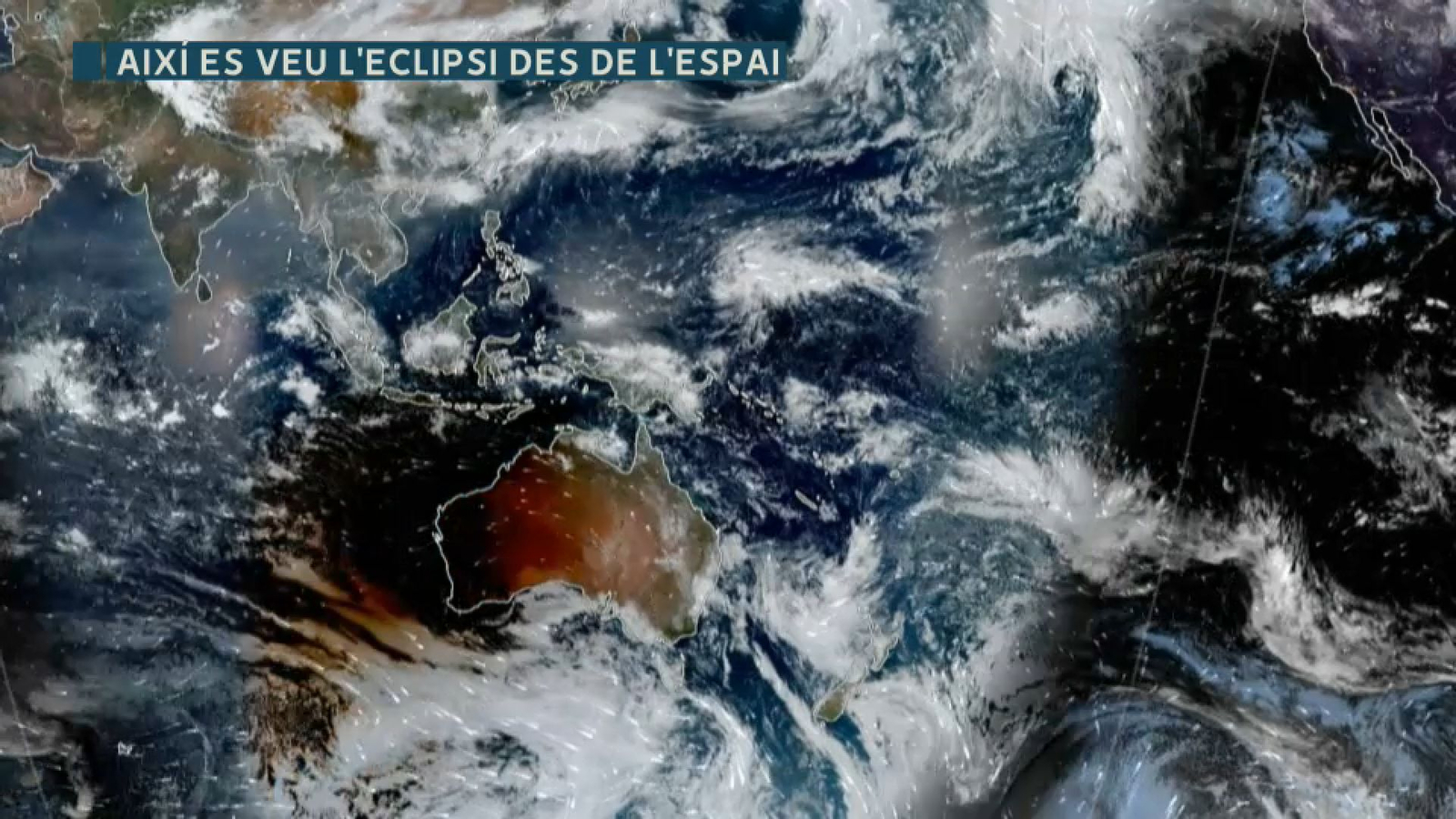 Eclipsi de Sol del 23 d'abril de 2023 vist des de l'espai