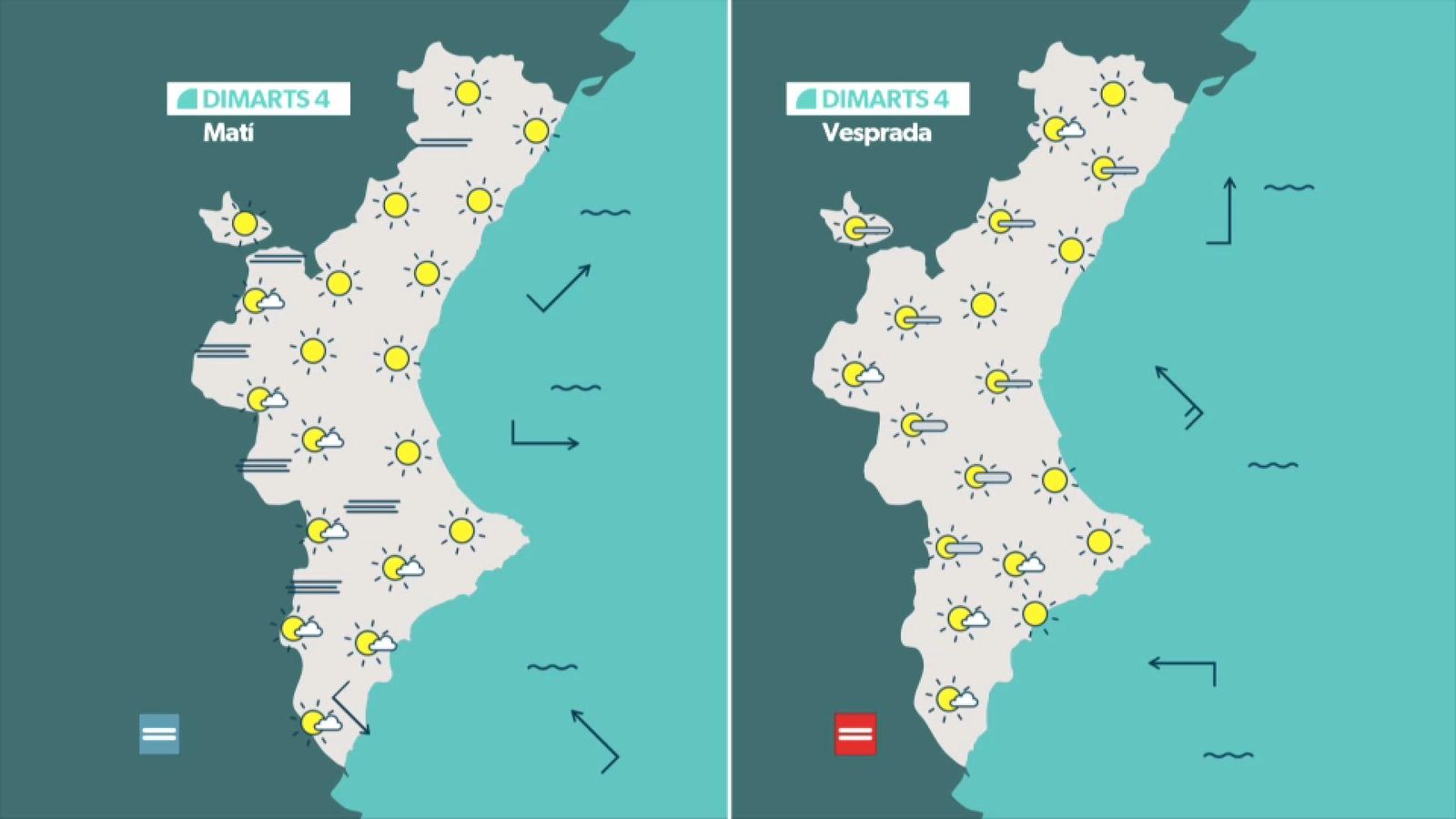 La previsió de dimarts 4 de novembre