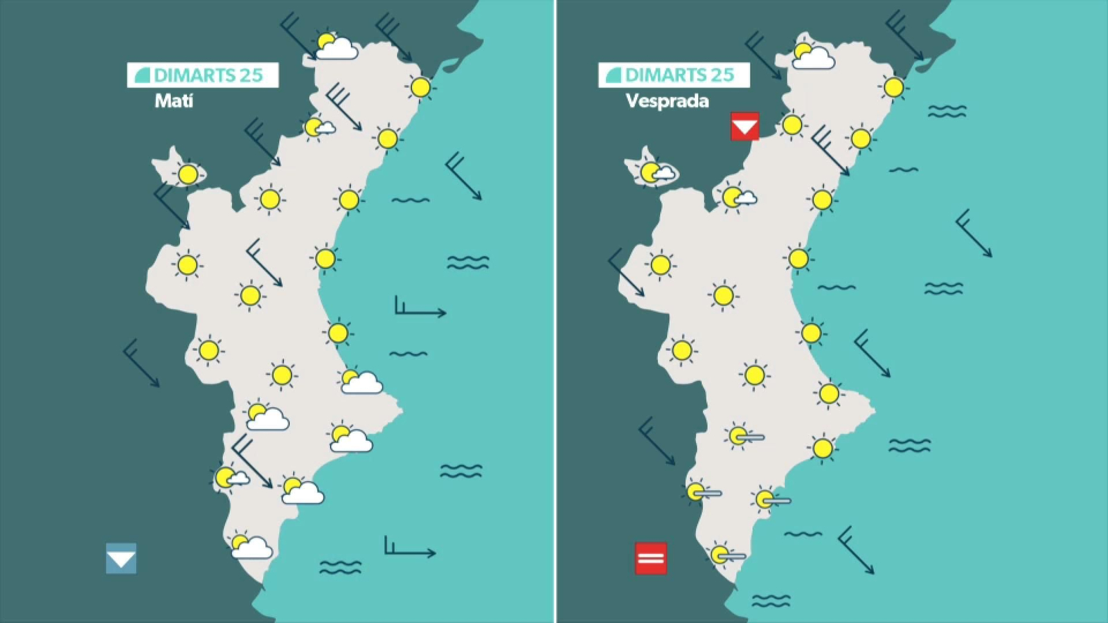 La previsió dimarts 25 de novembre