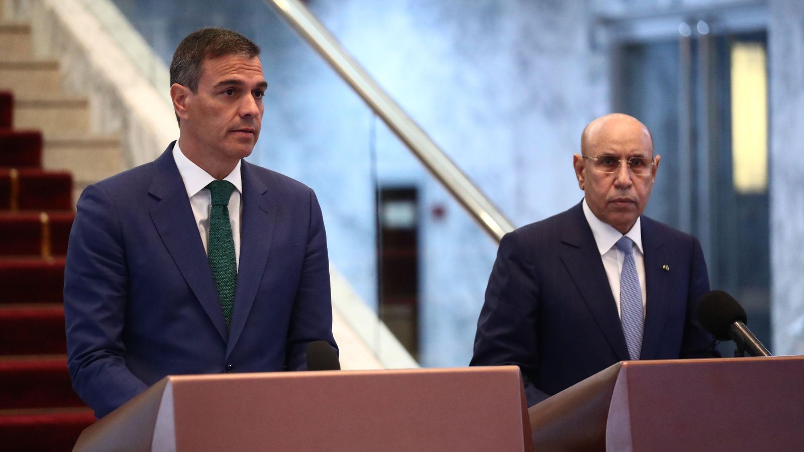 El president del govern espanyol, Pedro Sánchez, amb el president de la República Islàmica de Mauritània, Mohamed Cheikh El Ghazouani