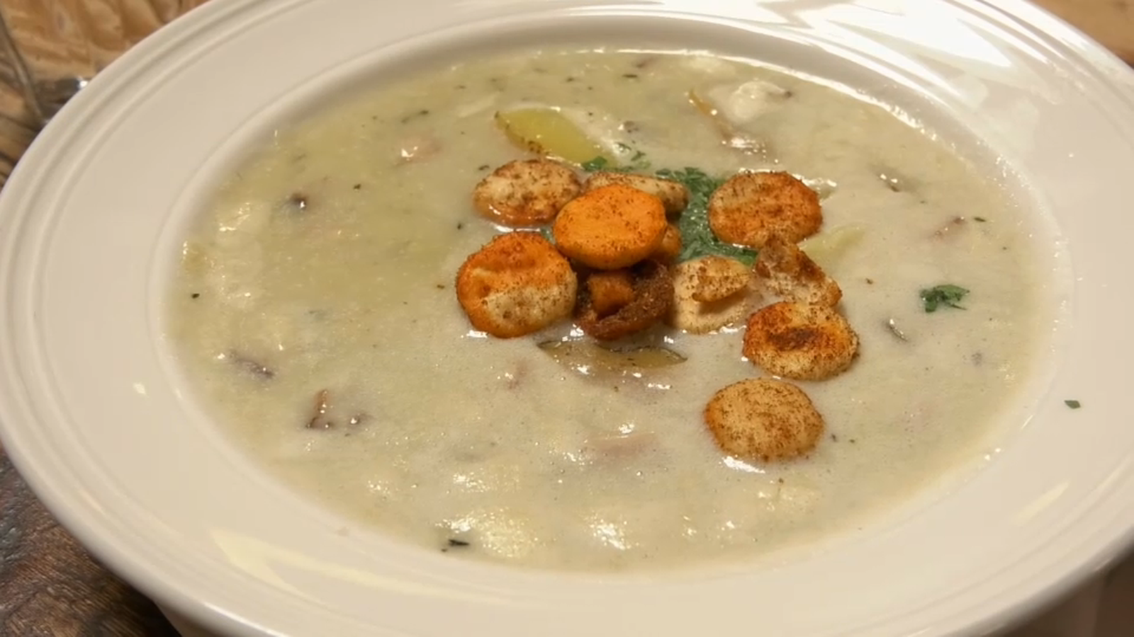 Clam chowder típic de la gastronomia de Boston