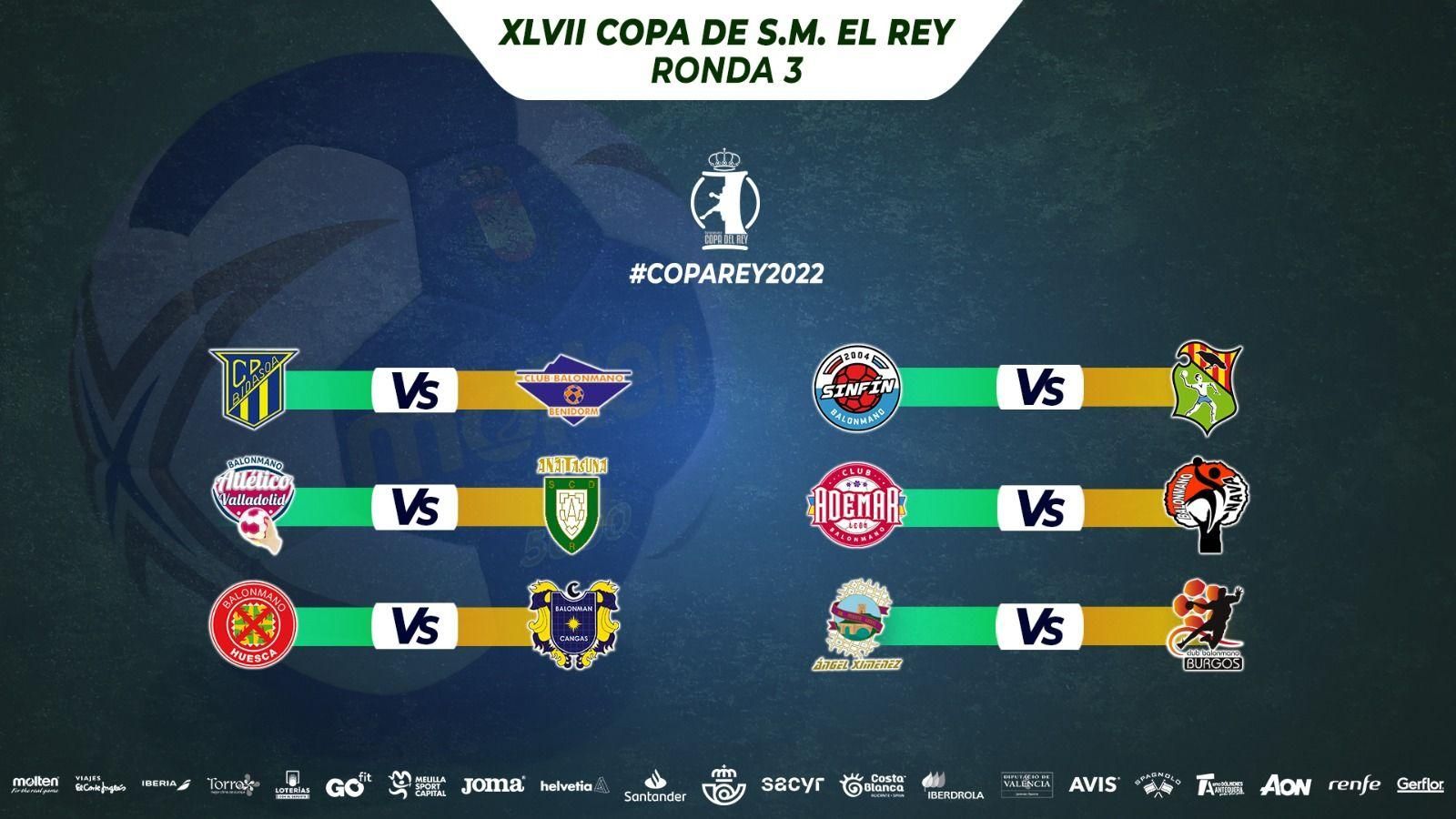 Emparellaments tercera ronda de Copa del Rei d'Handbol