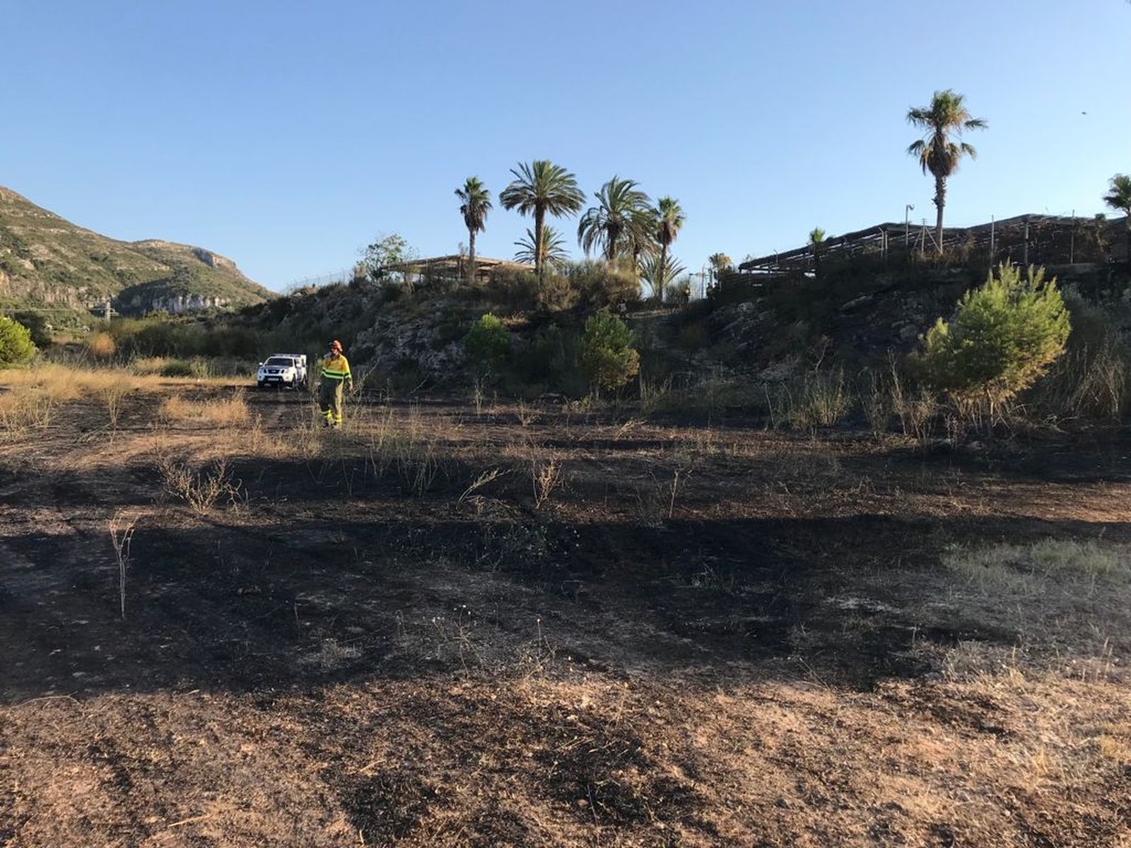 La zona afectada per l'incendi de Cullera