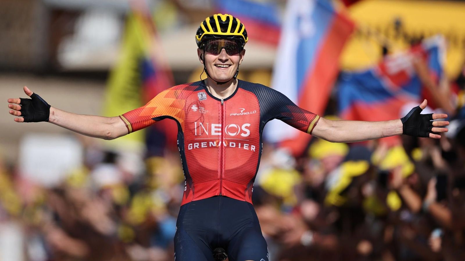 Carlos Rodríguez, a l'entrada a meta