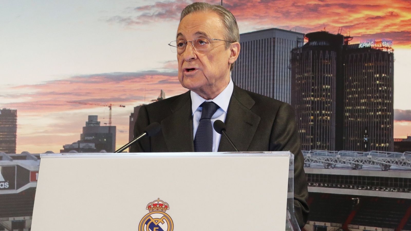 El president del Reial Madrid i de la nova Superlliga, Florentino Pérez