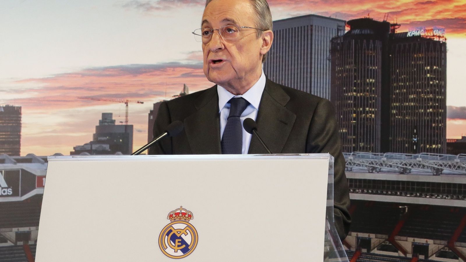 El president del Reial Madrid i de la nova Superlliga, Florentino Pérez