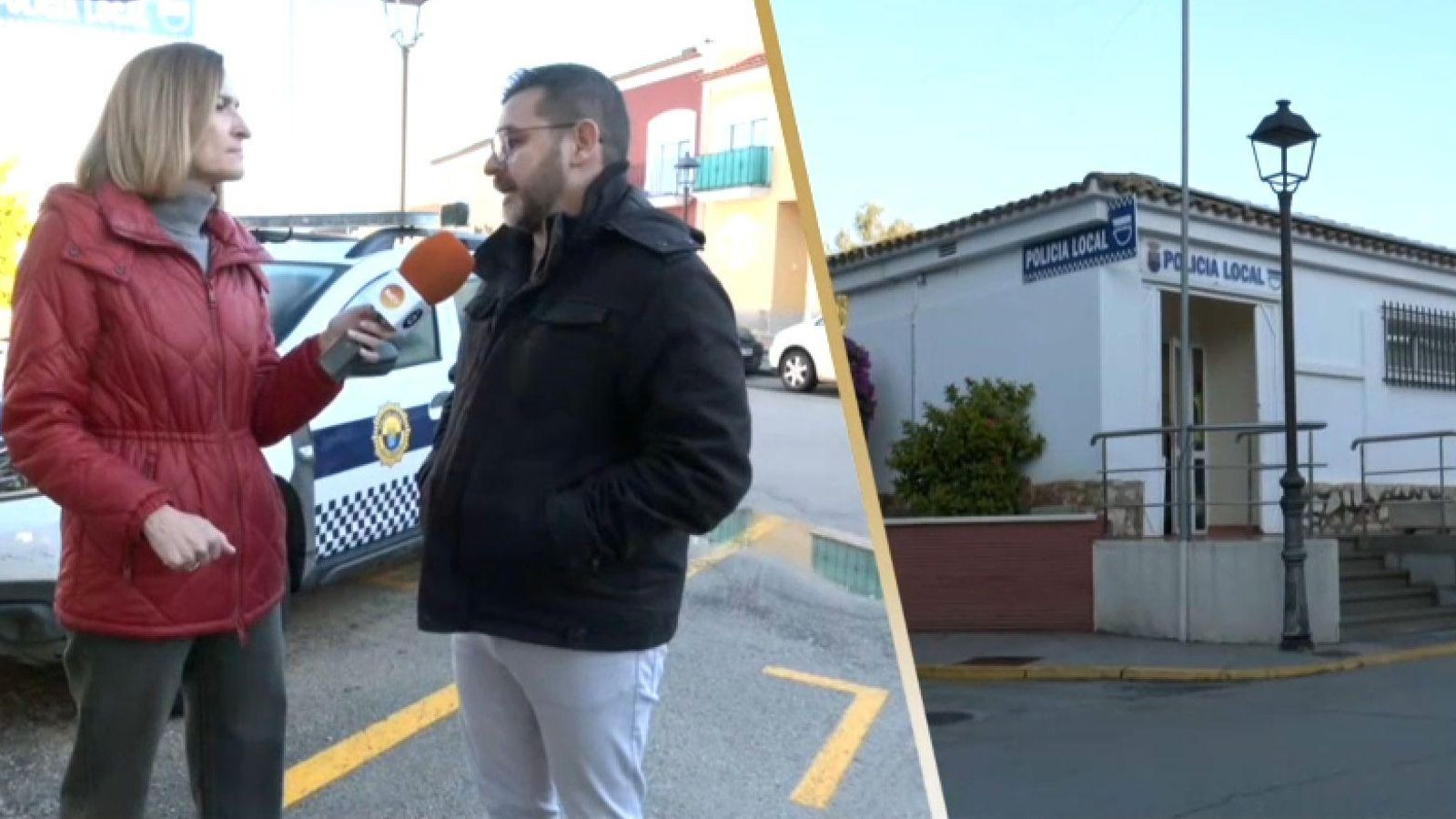 La reportera Carolina Femenia entrevista l'alcalde dels Poblets, Josep Lluís Mas