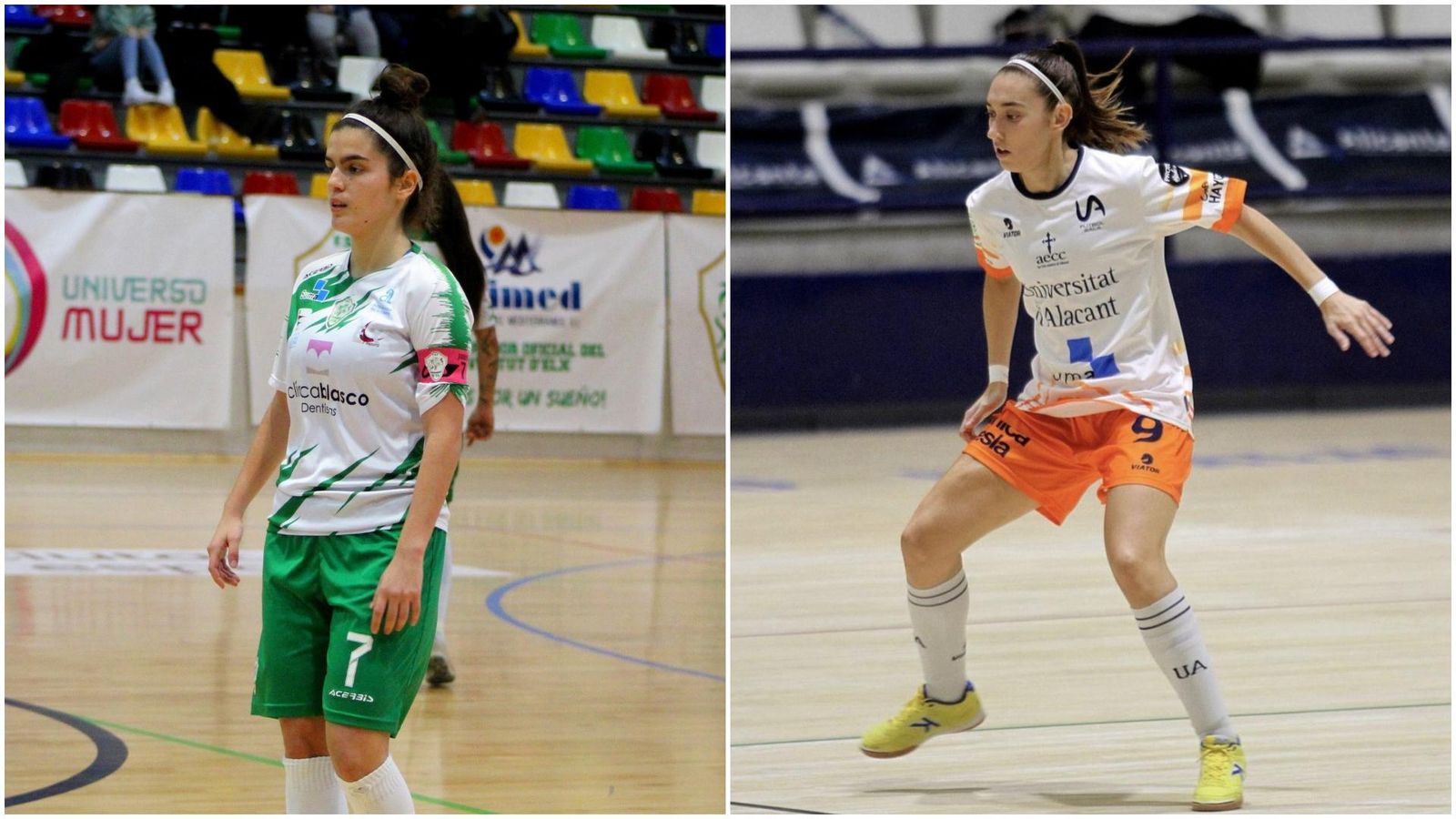 Judit Mateu, del Joventut Elx, i Sara Navalón, de la Universitat d'Alacant Judit Mateu, del Joventut Elx, i Sara Navalón, de la Universitat d'Alacant
