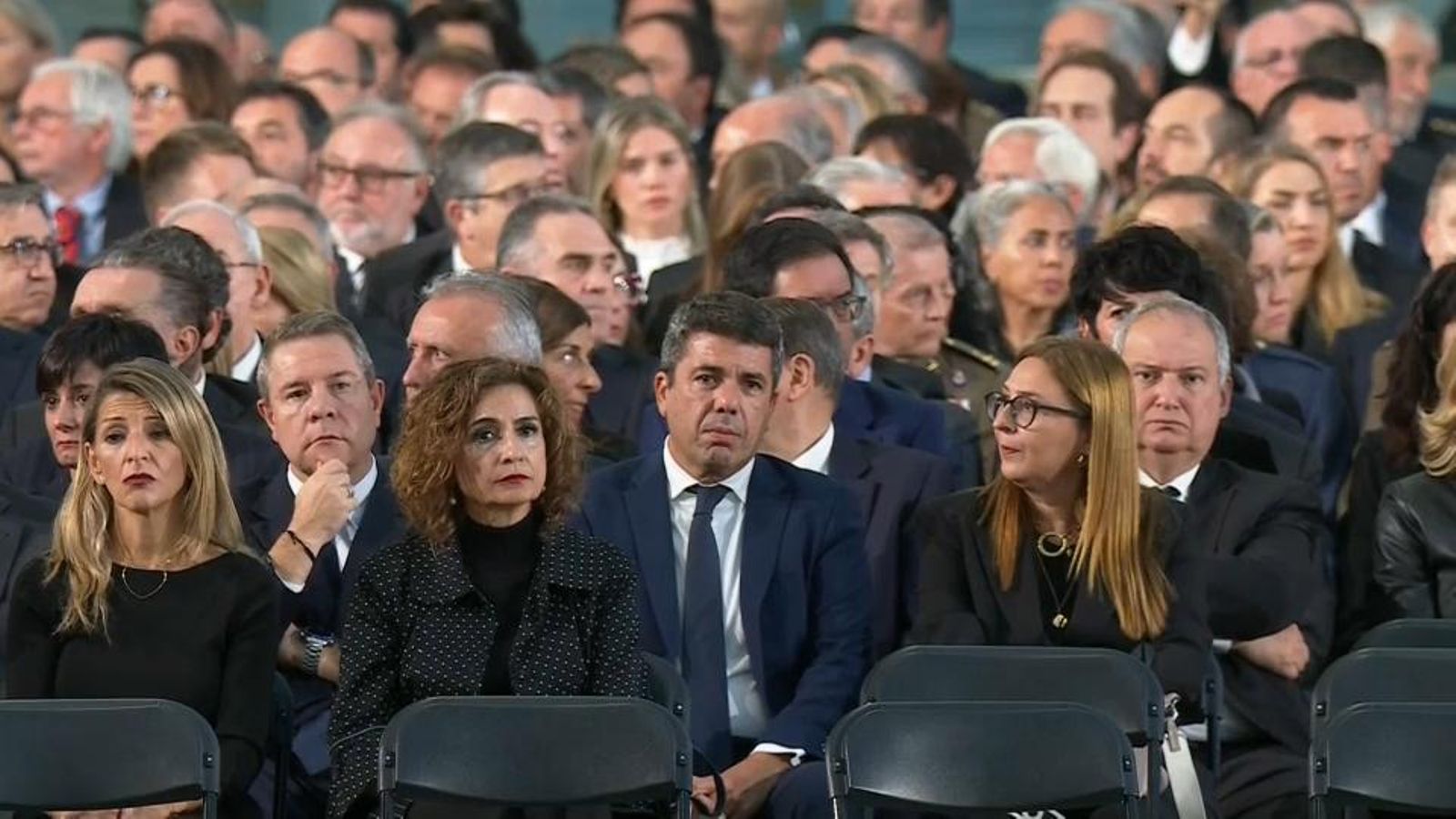 El president de la Generalitat, Carlos Mazón, quan ha arribat al funeral d'Estat per les víctimes de la dana