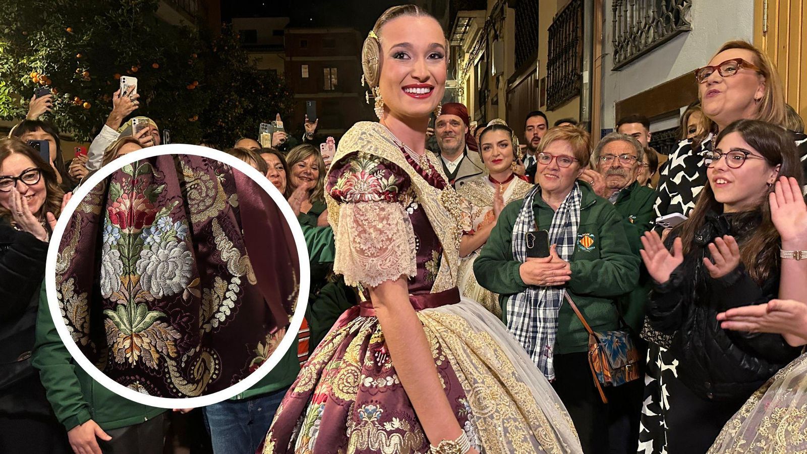 La fallera major de València 2025 escolleix el color melanzana per al seu espolí