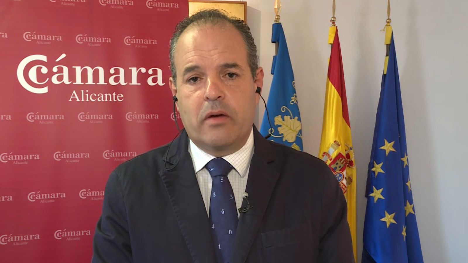 Carlos Baño, president de la Cambra de Comerç d'Alacant, durant la seua intervenció en 'Les notícies del matí'