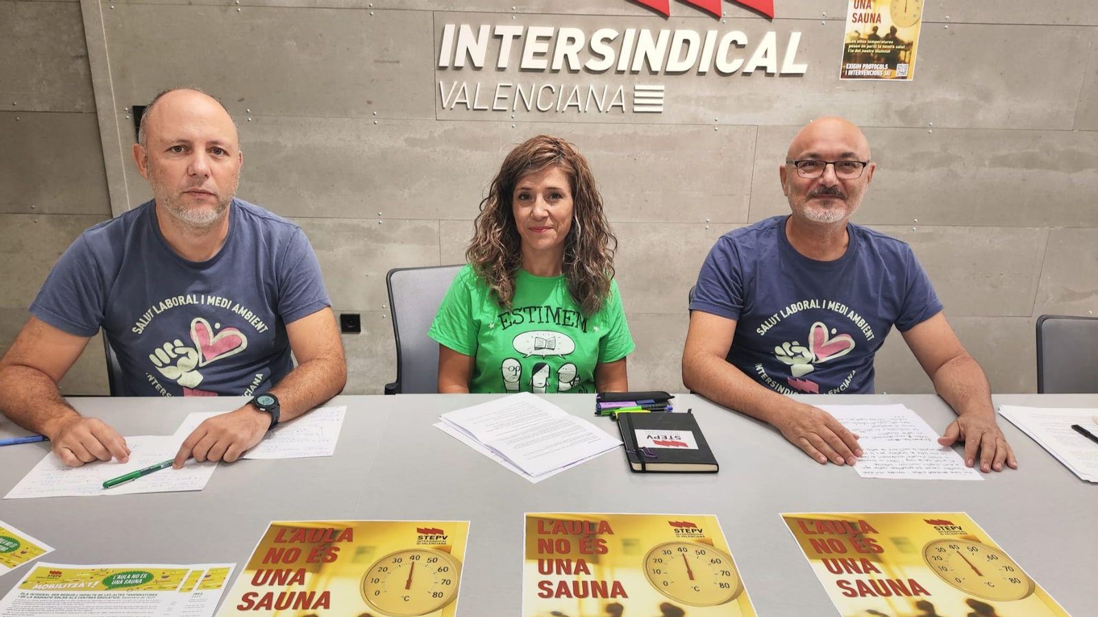 El representants de l'STPV durant la presentació del pla