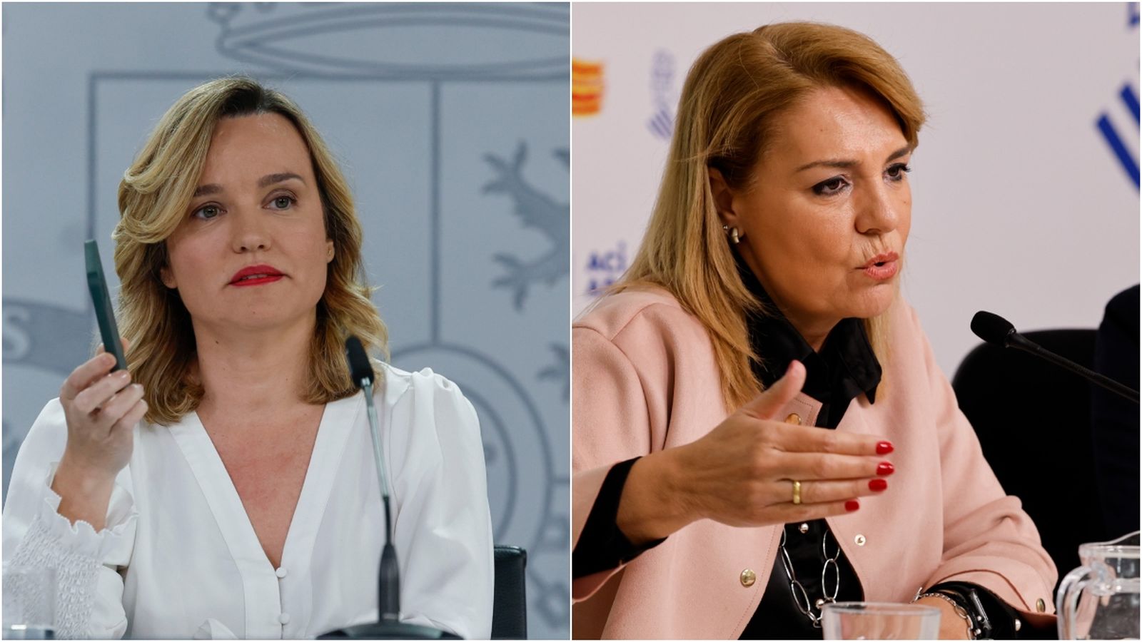 Les portaveus del govern espanyol i del Consell, Pilar Alegría i Susana Camarero, este dimarts