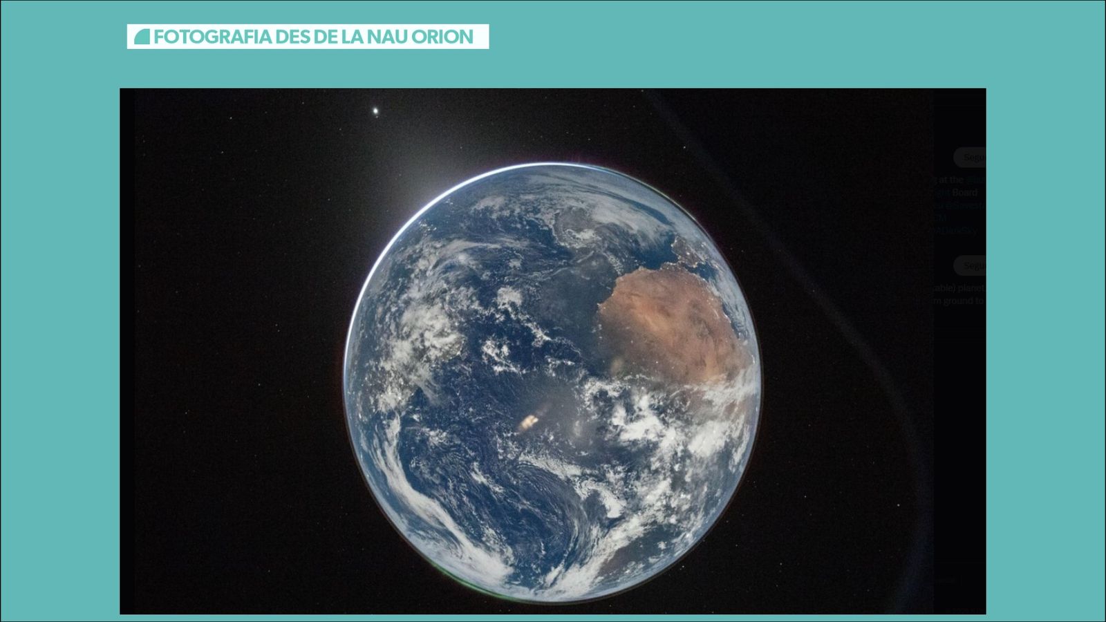 Foto des de la nau Orion