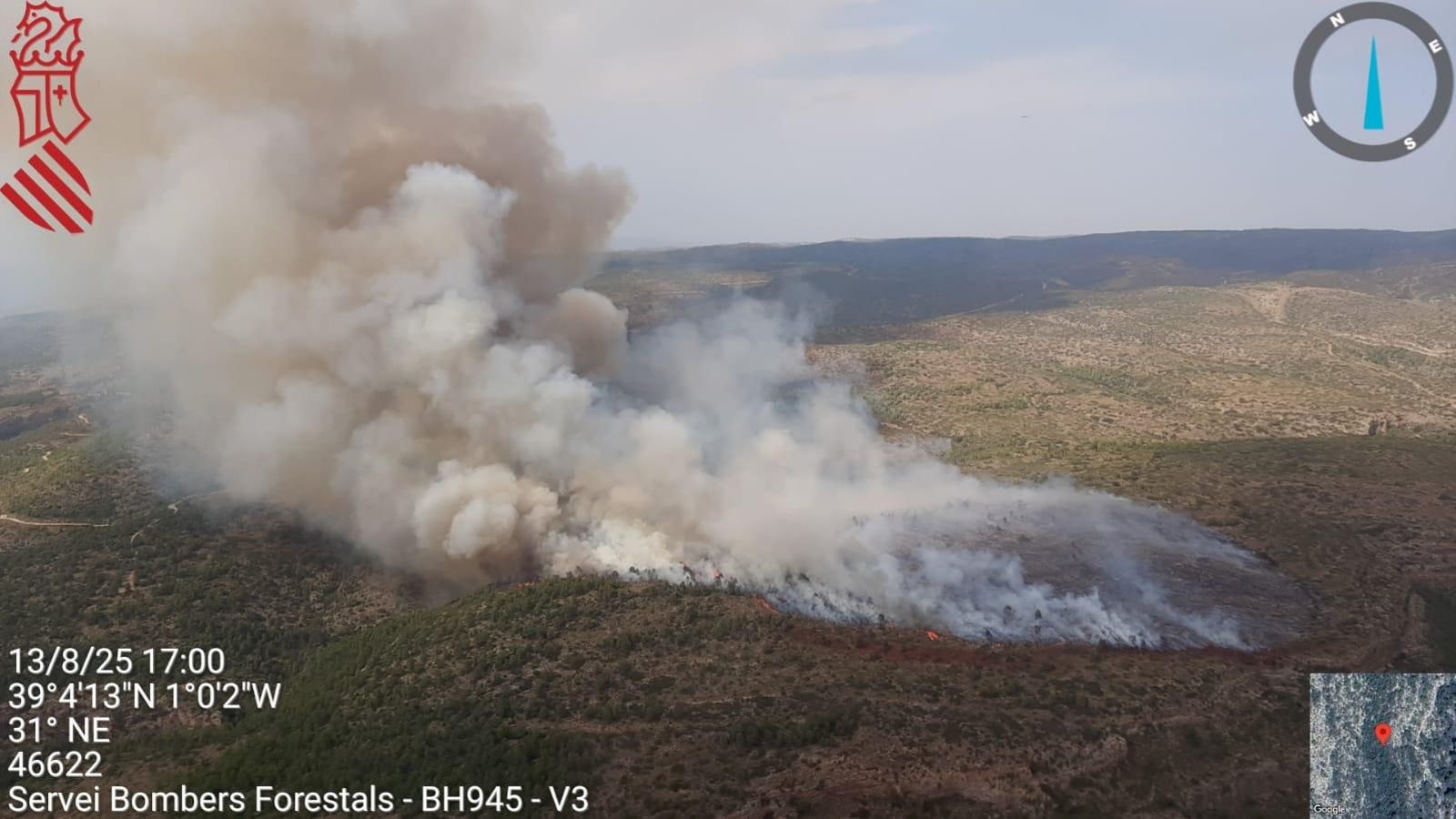 L'incendi forestal a Teresa de Cofrentes