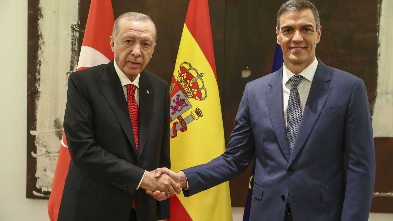Reunió entre el president espanyol, Pedro Sánchez, i el turc, Recep Tayyip Erdogan
