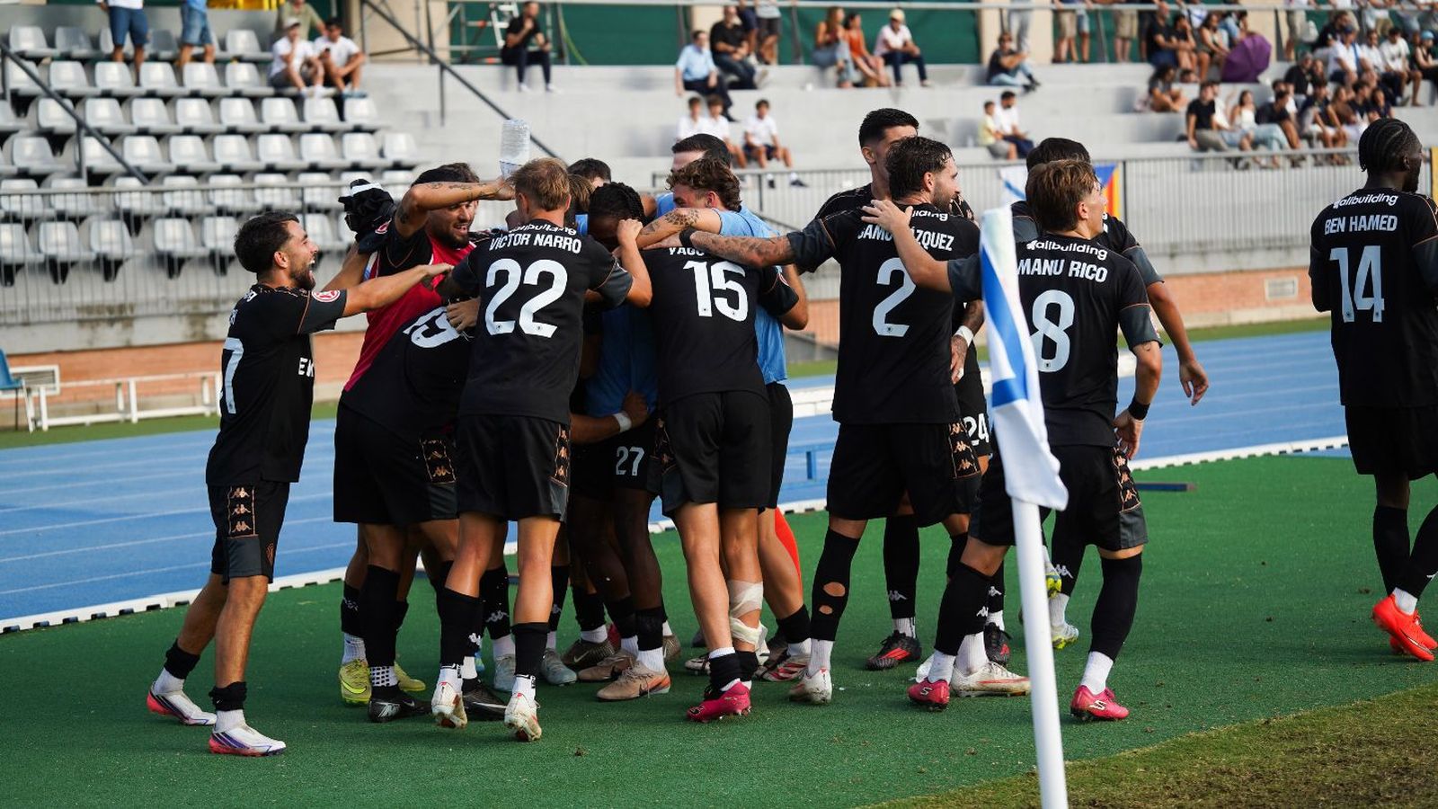 Els jugadors de l'Hèrcules celebren el gol del triomf