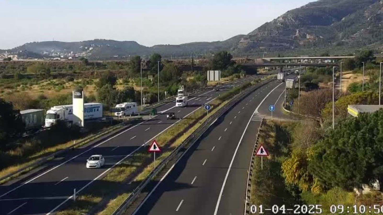 Estat de l'AP-7, a l'altura de Cabanes