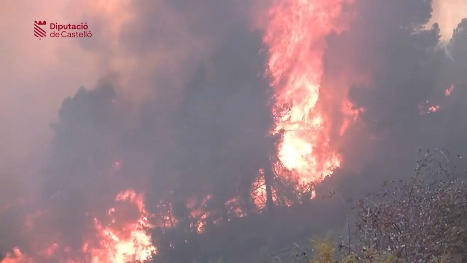 Imatges que deixa l'evolució d'un incendi devastador