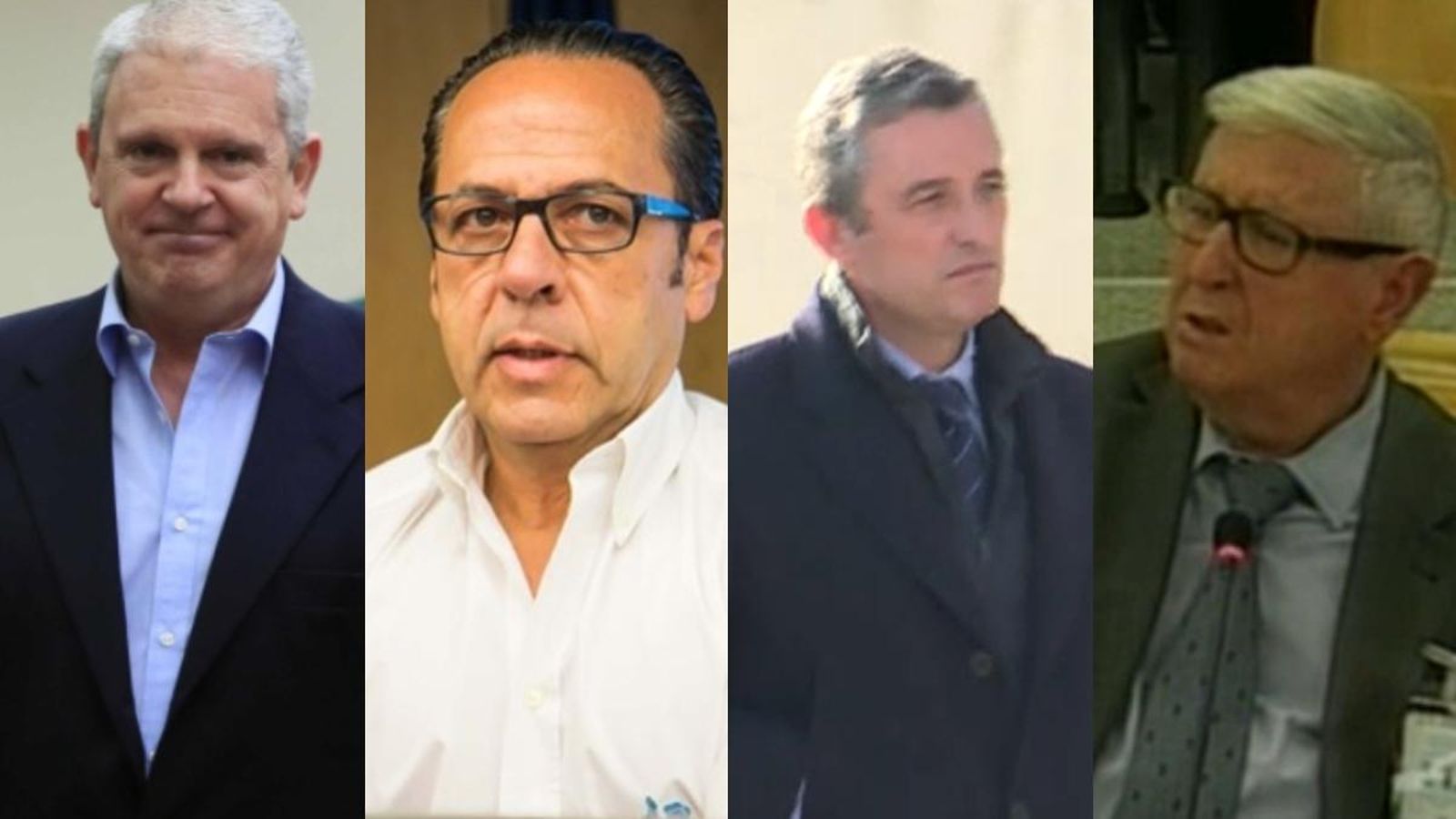 D'esquerra a dreta: els membres de la Gürtel Pablo Crespo i Álvaro Pérez, l'exdirector d'RTVV Pedro García, i l'excap de Recursos Humans de la radiotelevisió pública Vicente Sanz