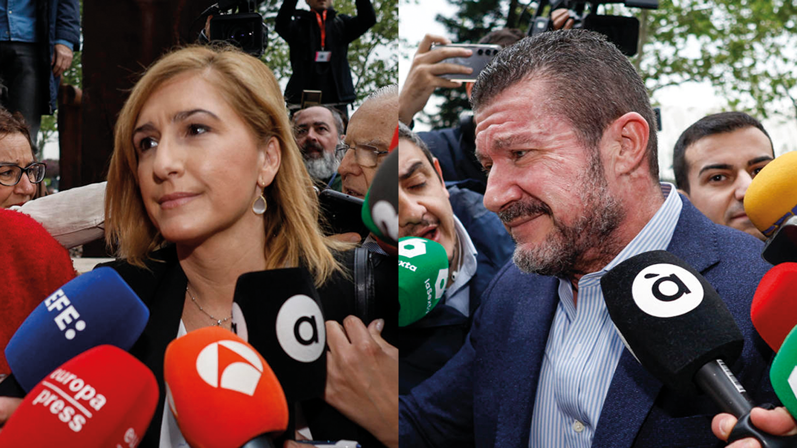 Salomé Pradas i Emilio Argüeso a l'arribada al Ciutat de Justícia de València