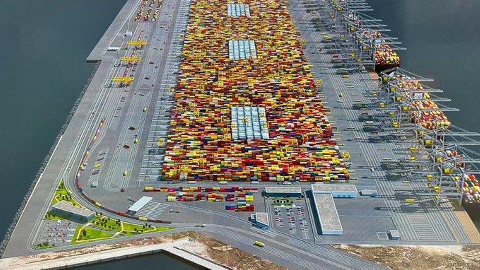 Simulació de la nova terminal nord del port de València