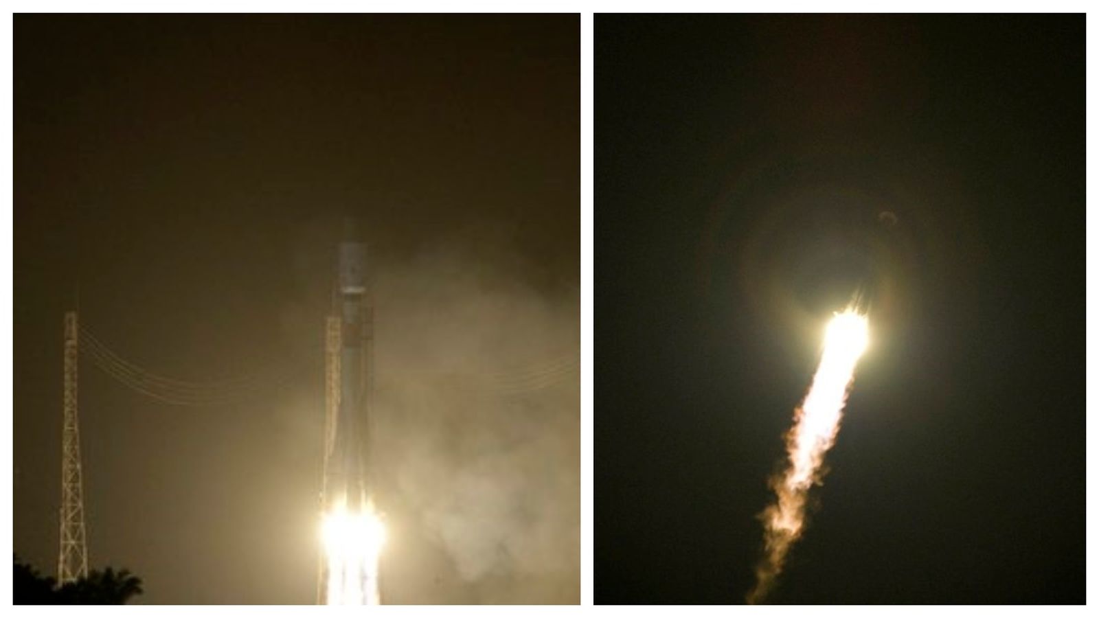 Fotografies del moment de l'enlairament del Soiuz