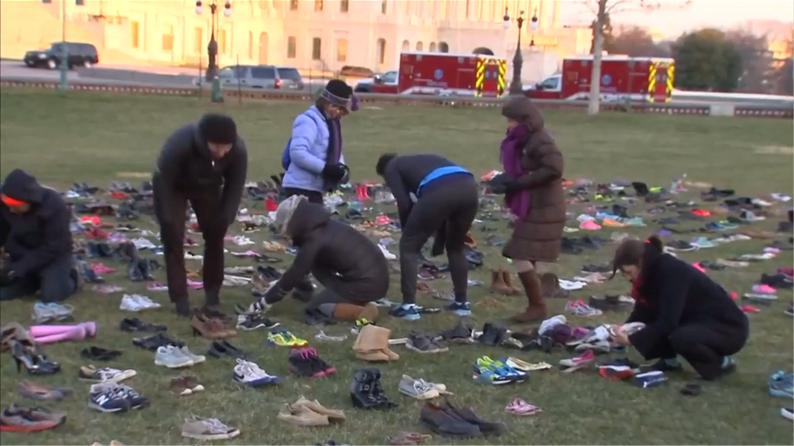 Una protesta pacifista davant el Congrés nordamericà contra les armes de foc, en arxiu