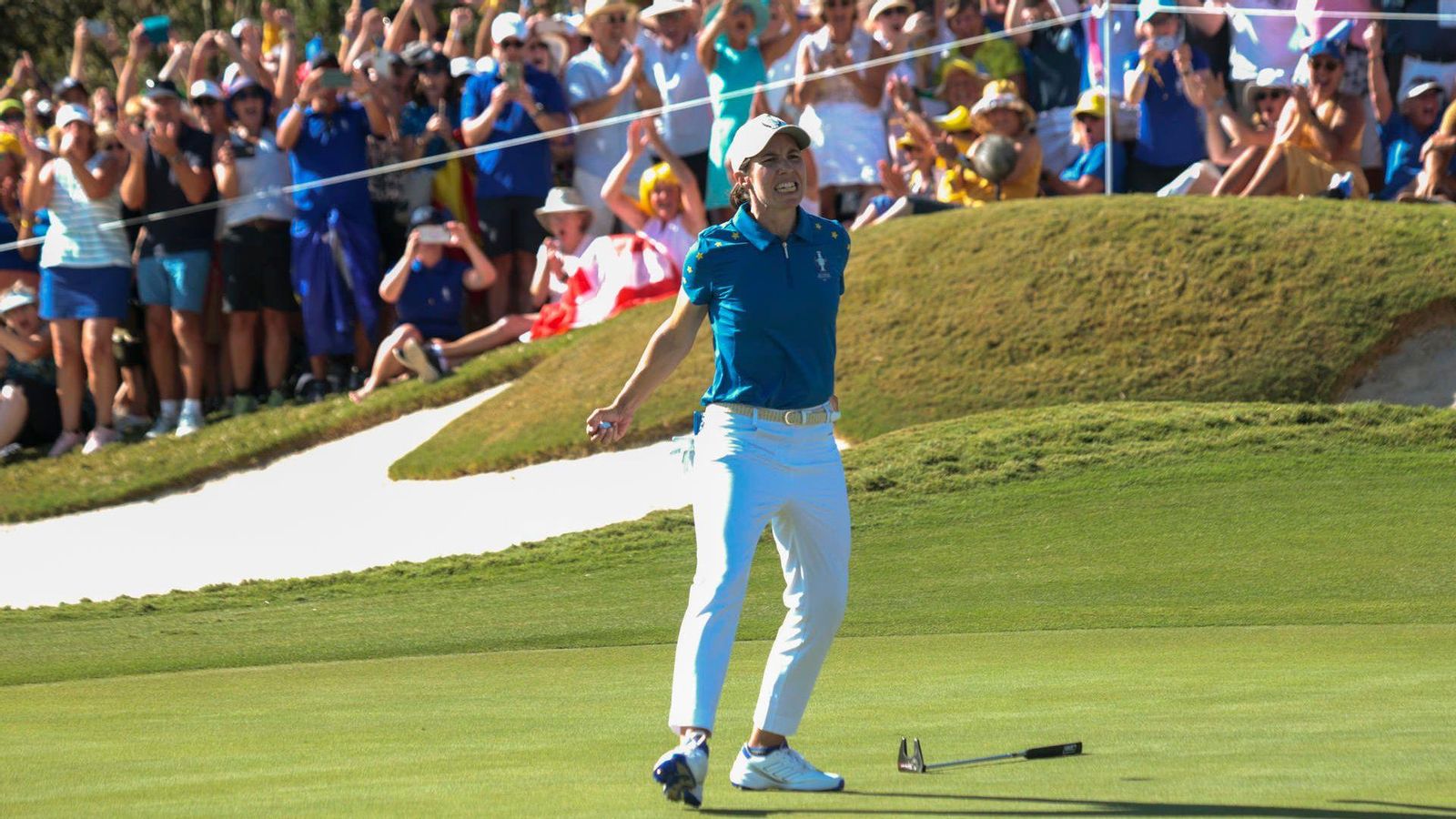 Carlota Ciganda celebra el punt de la victòria