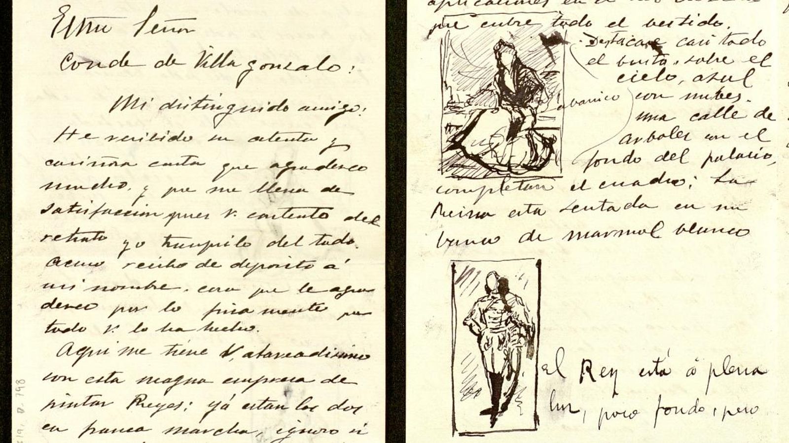 Fragments de dues de les sis cartes, amb lletra del mateix Sorolla, que s'han trobat de manera inesperada entre els documents del compte de Villagonzalo