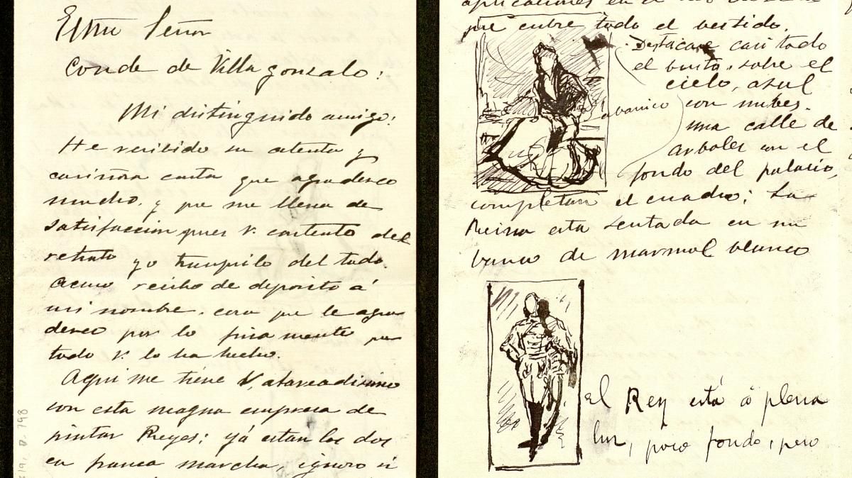 Fragments de dues de les sis cartes, amb lletra del mateix Sorolla, que s'han trobat de manera inesperada entre els documents del comte de Villagonzalo Fragments de dues de les sis cartes, amb lletra del mateix Sorolla, que s'han trobat de manera inesperada entre els documents del compte de Villagonzalo