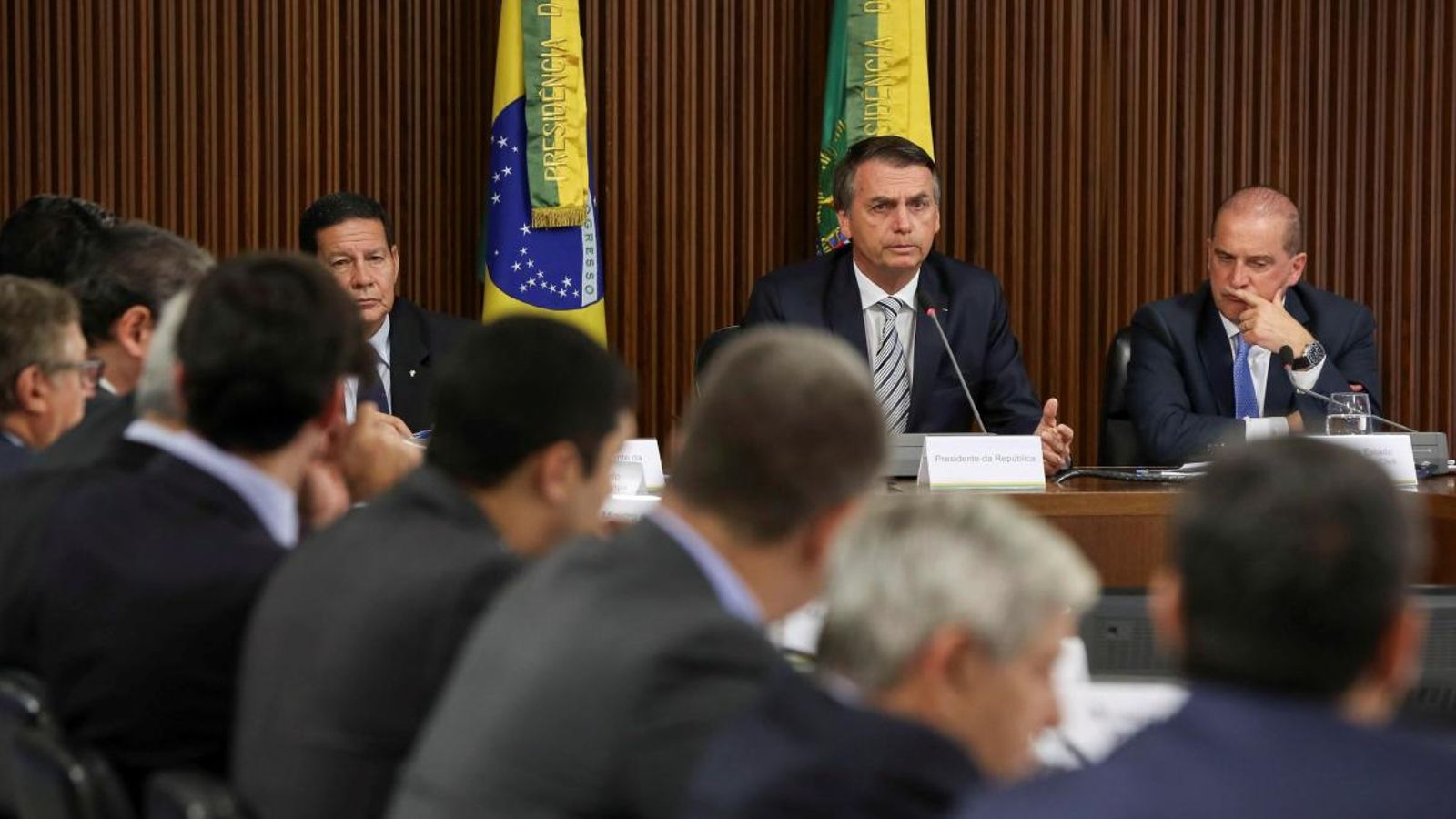Bolsonaro durant la primera reunió del seu Consell de Govern. Marcos Corrêa (Efe)