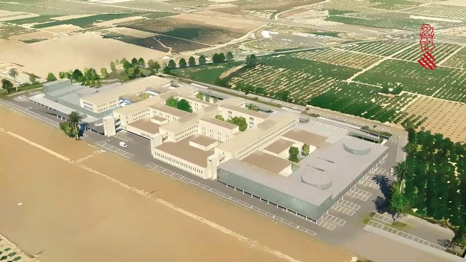 Recreació dels dos edificis que s'annexionaran al hospital del Baix Segura d'Oriola