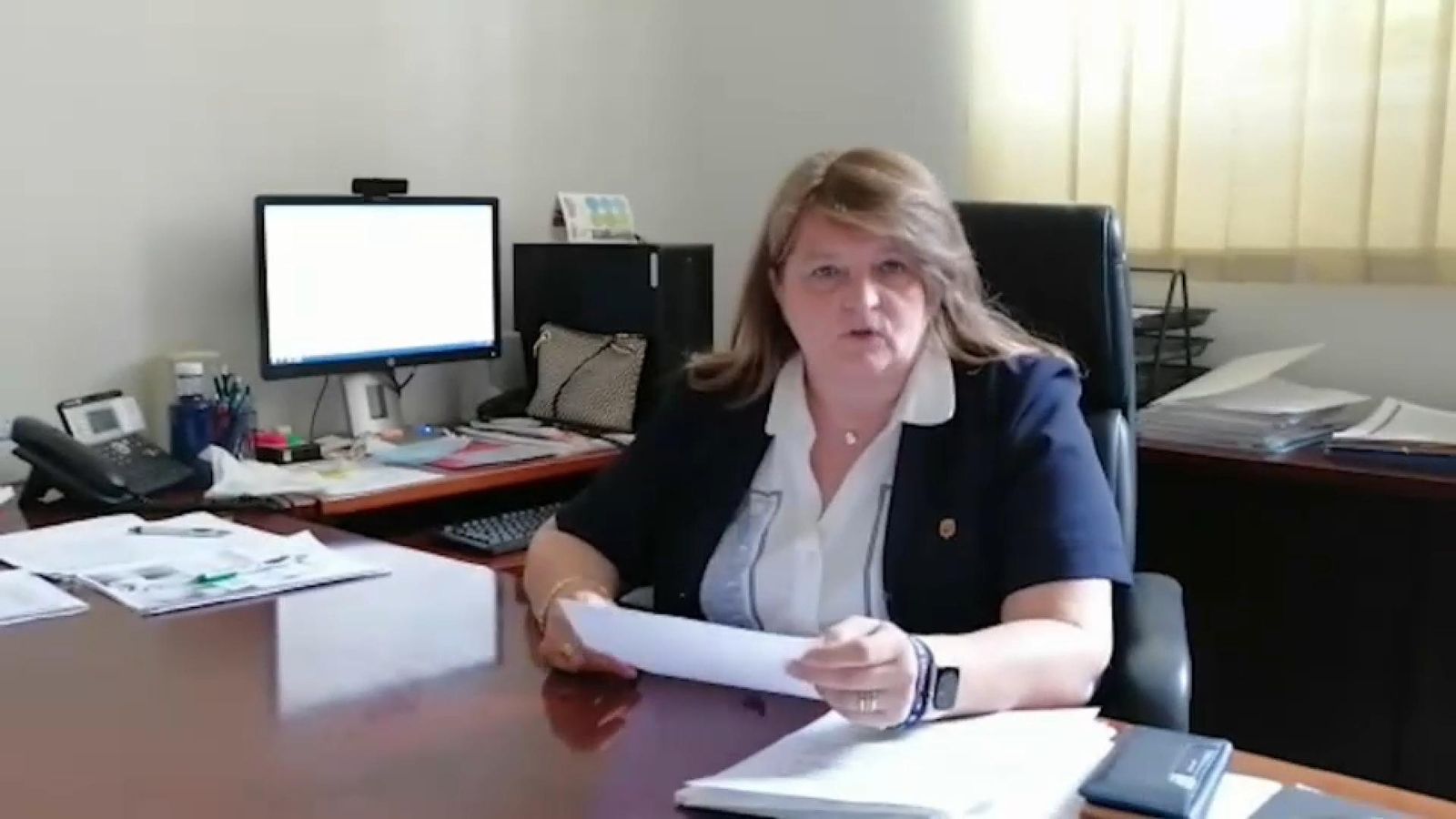 Imatge del videocomunicat de la regidora d'Educació d'Alacant, Julia Llopis