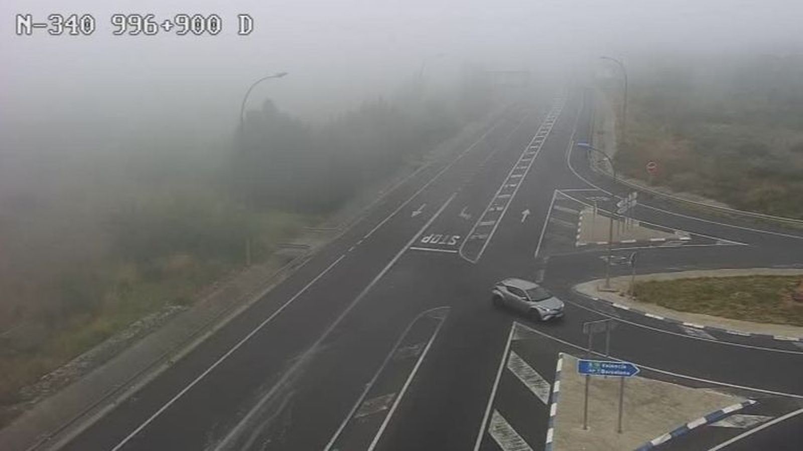 Camp de boira a l'N-340, entre Benicàssim i Castelló