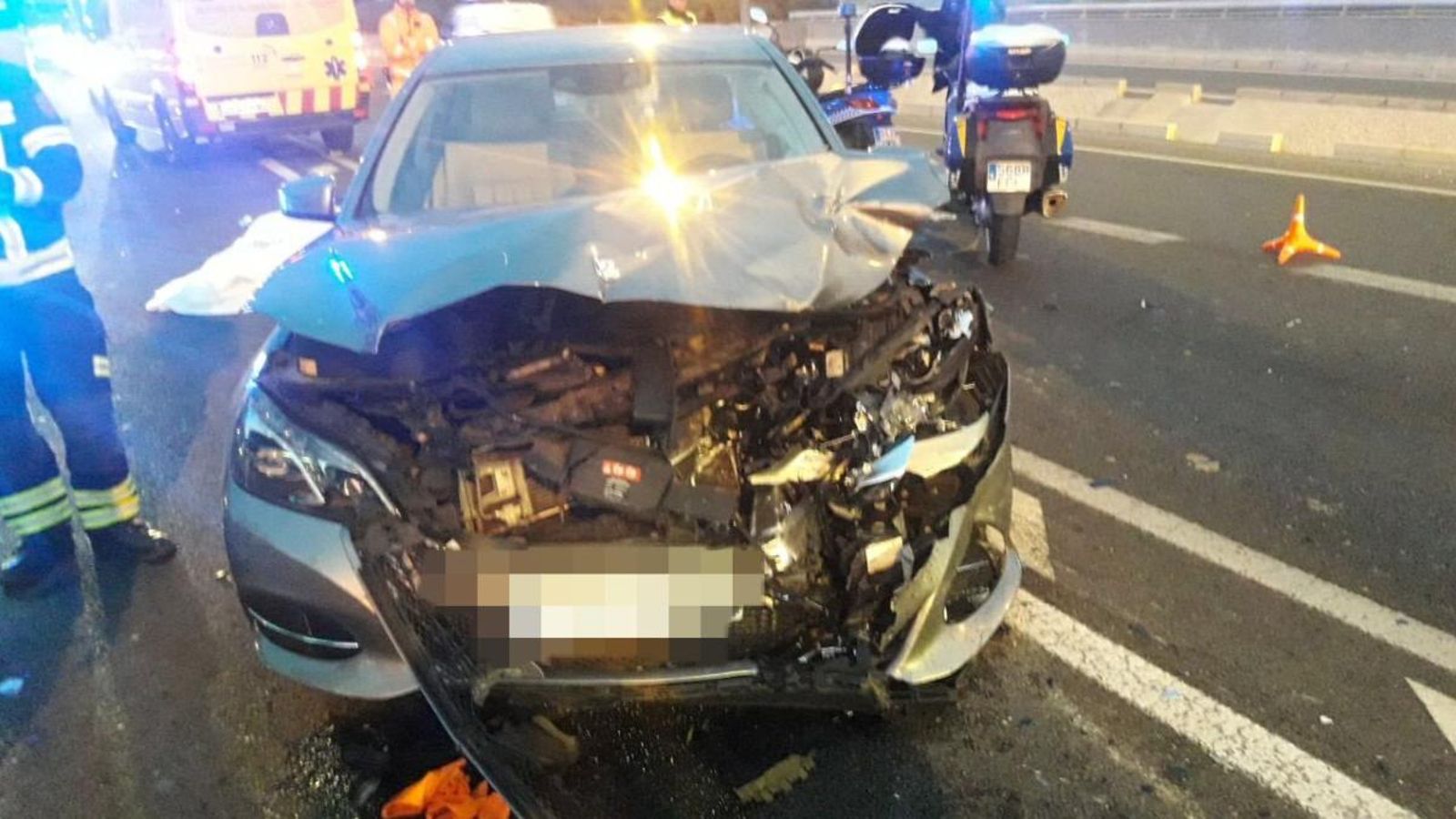 Un dels vehicles implicats en l'accident de la carretera d'Ocaña a Alacant